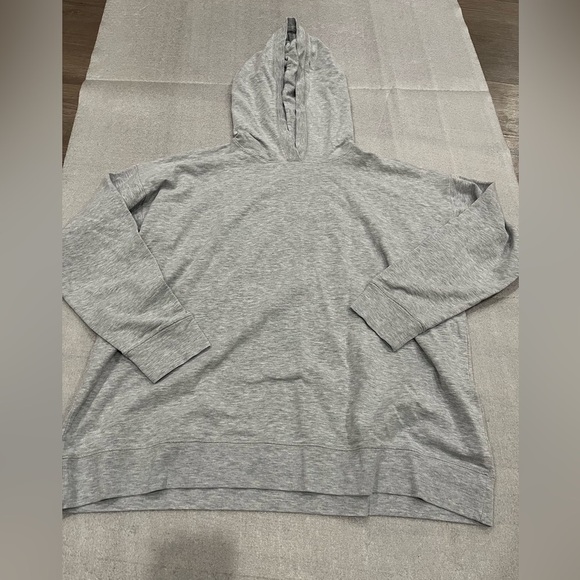 [S]Eileen Fisher Light Gray Organic Cotton Blend Hoodie - Picture 2 of 7